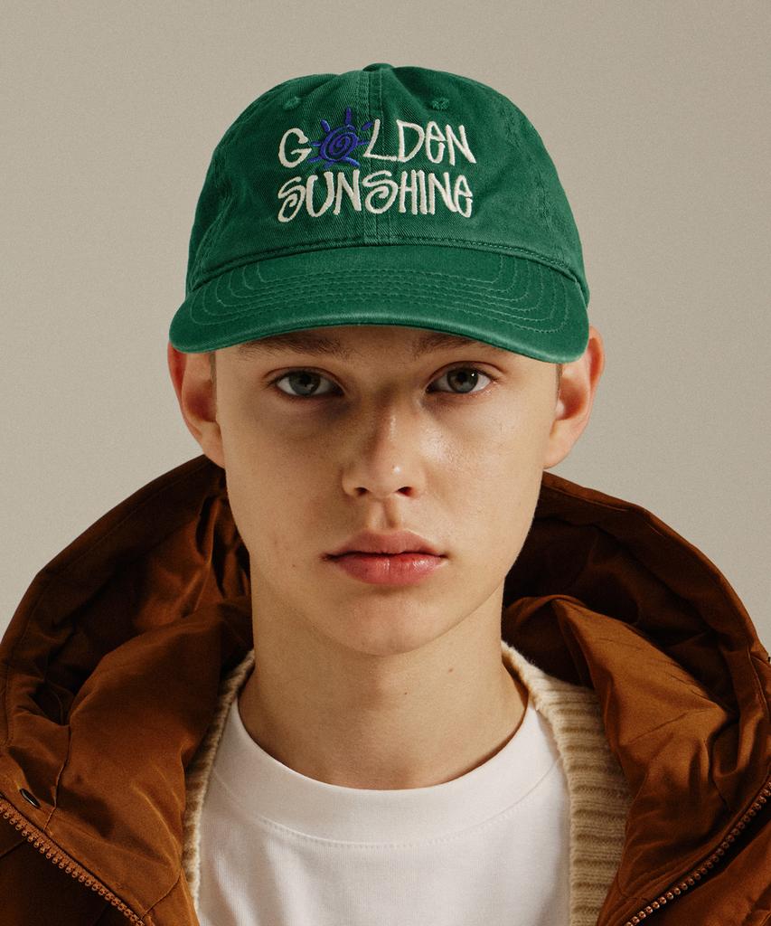 GOLDEN SUNSHINE Washed Logo Ball Cap_Green