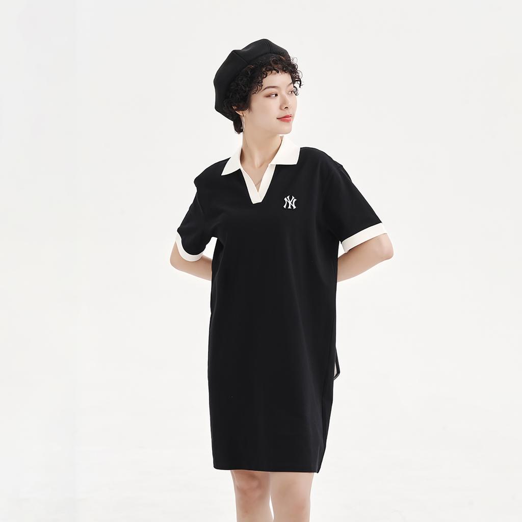 New MLB Short Sleeved Dresses Women's Black 3FOPB0333-50BKS