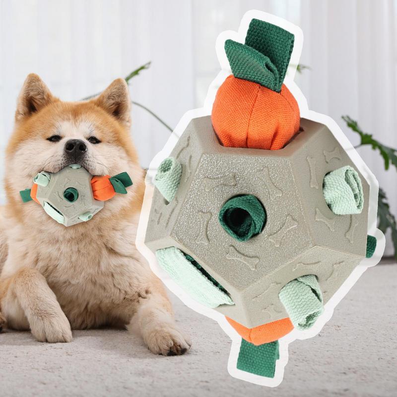 Food Dispensing Dog Toy Pet Treat Dispenser Aggressive Dog Chew Toys Small Medium Large Breeds Enrichment Ball With Squeak For