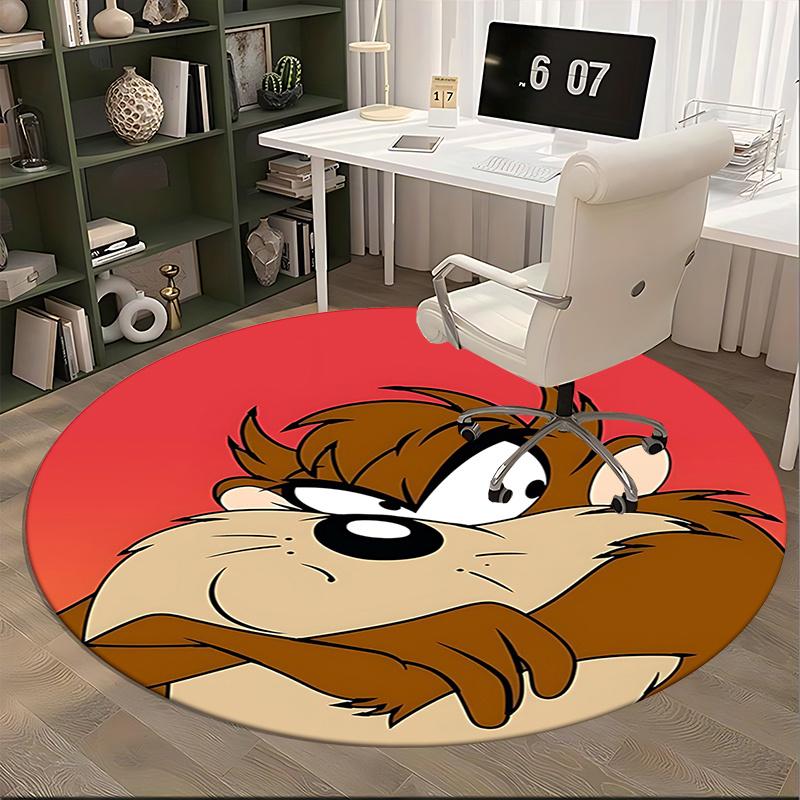 Taz Stuhlmatte - Runder Teppich für Heimdekoration, Bürogebrauch, Geschenkidee - Geeignet für Schlafzimmer, Wohnzimmer, verschiedene Räume0262b