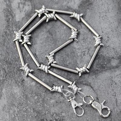 29" Heavy Metal Taggtråd Silver Plånbokskedja Punk Byxkedja Hip Hop Smycken