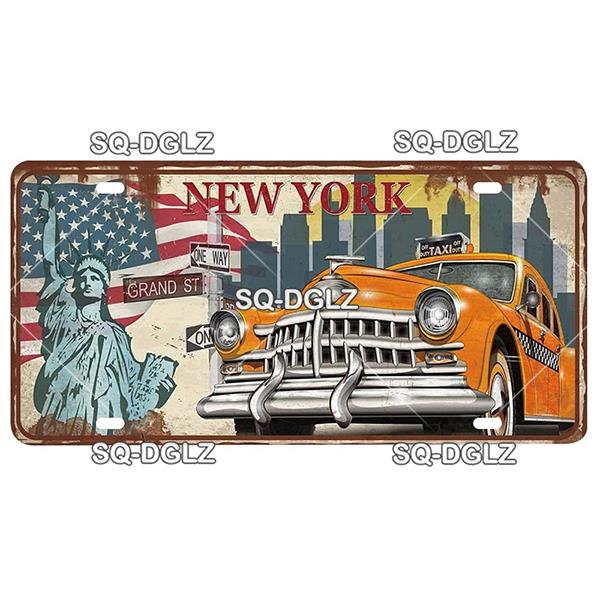 ROUTE 66 Metal Sign Tin Sign Licenses Plate Garage Decor Plaque Vintage Man Cave Bar Pub Club Home Wall Decor Garage Poster