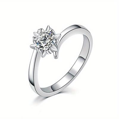 1pc Synthetic Zircon Handcrafted Fashionable Wedding Ring