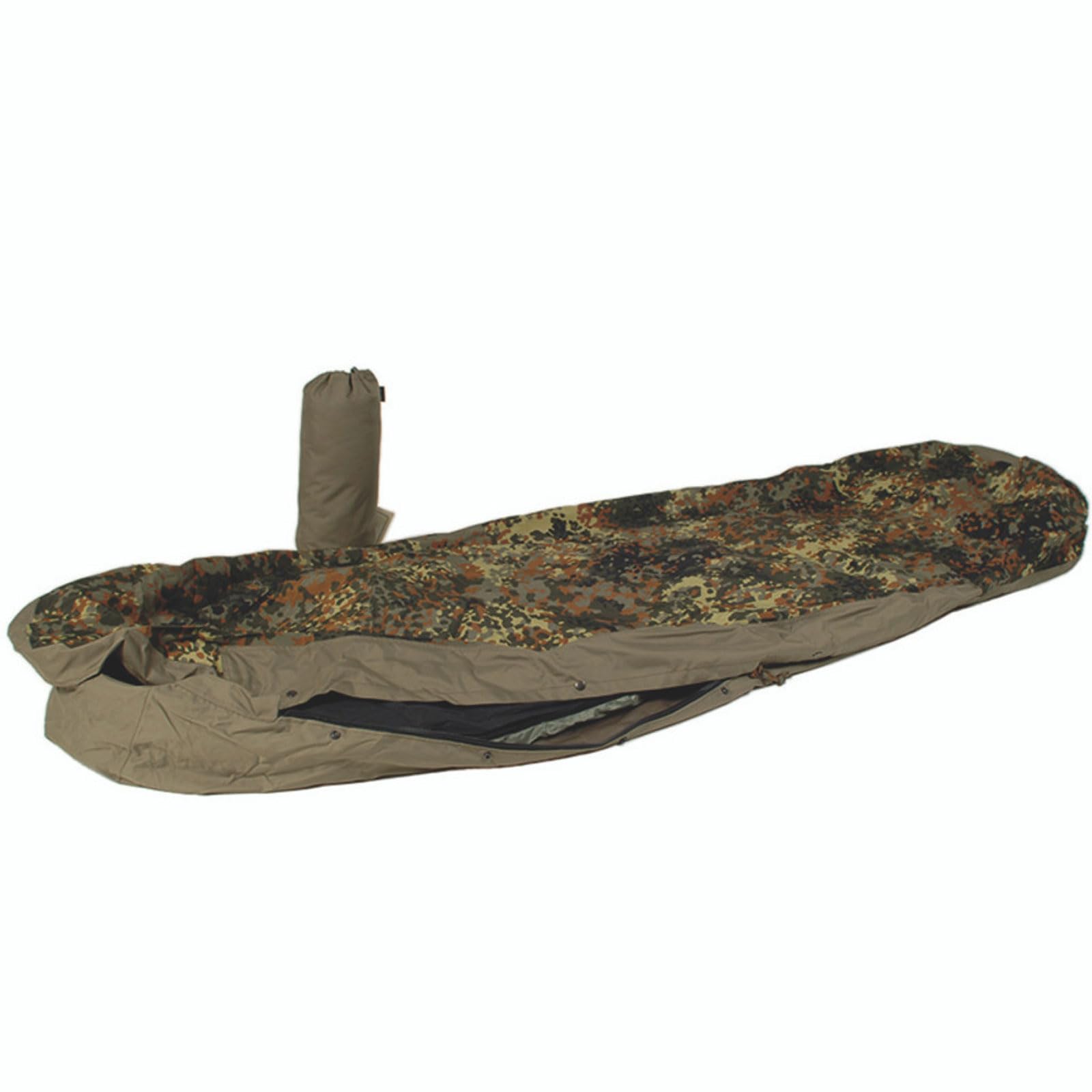 

Чехол для спального мешка MIL-TEC водонепроницаемый дышащий 3-слойный - камуфляж BW FLECKTARN Camo