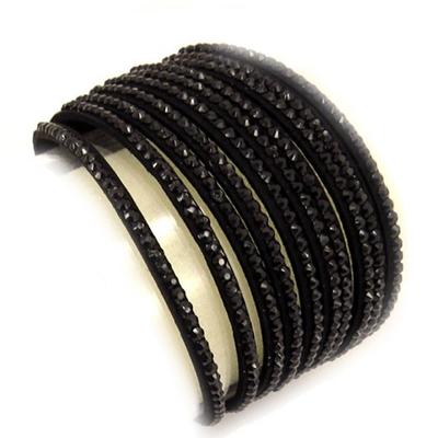 [R7032] - Black 'Sissi' Designer Bracelet - 3 Cm