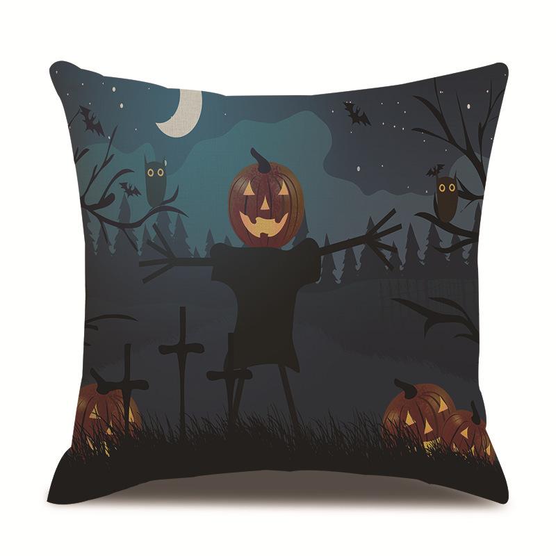 Halloween Linen Pillow Cover Printed Pillow Cover