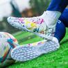 Football Shoes High Top 2 New Fly-woven Breathable Boys' Sneakers Camouflage Broken Nails Children's Football Shoes
