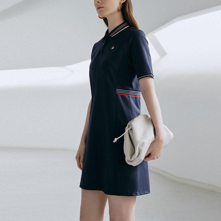 New FILA Short Sleeved Dresses Women's Legend Blue F11W121310FNV