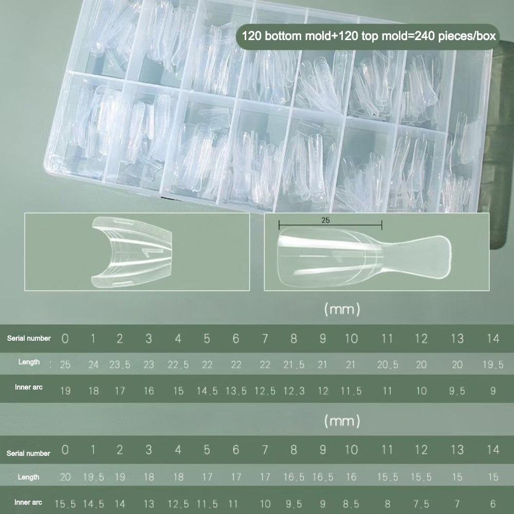 240pcs Ultra-Thin Sandwich Nail Forms No-Trace Double-Sided Fake Nails New Nail Tips  DIY