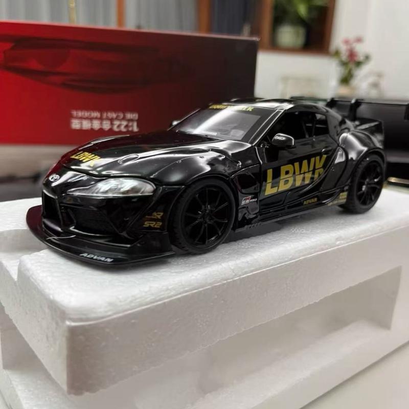 FAJC5 1:22 Toyota SUPRA Alloy Racing Car Model Diecasts & Toy Metal Vehicles Car Model High Simulation Sound and Light Kids Gifts