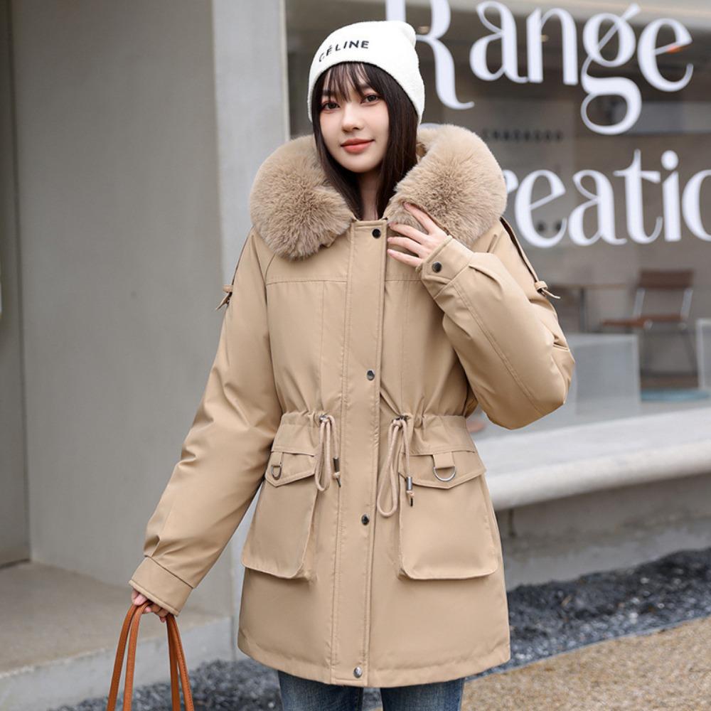 New Korean Version Loose Thickened Removable Liner Padded Jacket Winter Big Fur Collar Padded Jacket Women