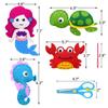 8Pcs Castle Series Sea Animals Craft Kit Felt Sewing DIY Craft Set for Kids Beginners Educational Sewing Girl Art Christmas Gift