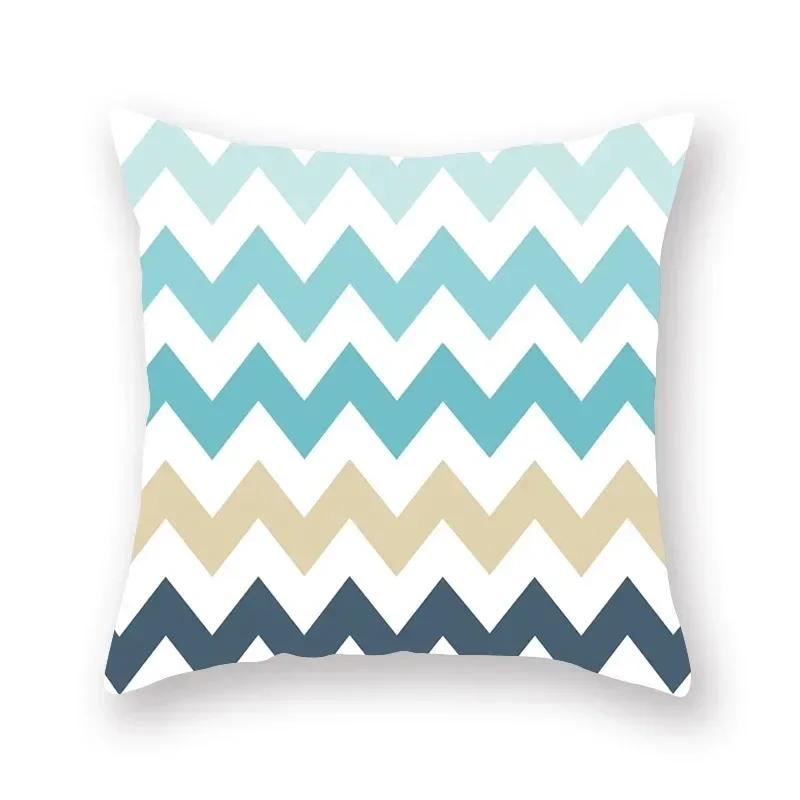 New 45*45Cm Color Teal Blue Cushion Cover Pillow Cases Arrow Geometric For Living Room Home Sofa Chair Decorative Pillowcases