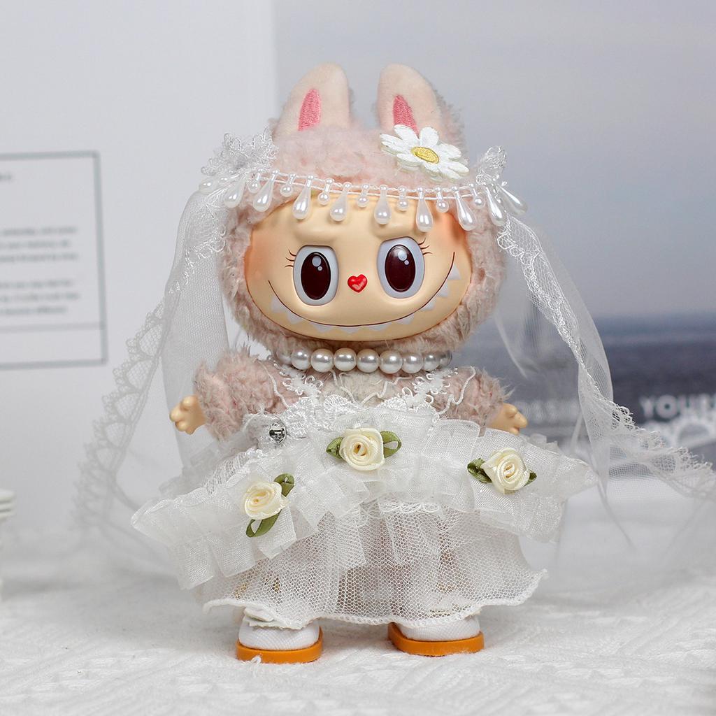Labubu Doll Clothes Pendant Wedding Wedding Dress Fashion Exquisite Doll Clothes