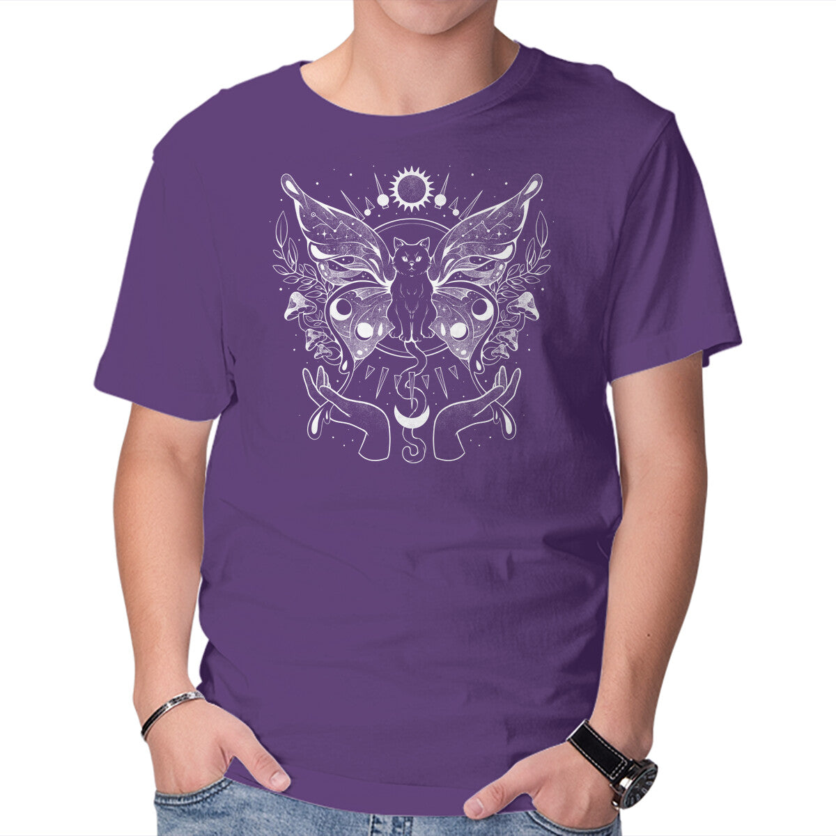 Unisex Crew Neck T-Shirt Metamorfurry Mystic Cat Graphic Short Sleeve Casual Tee XXXXL