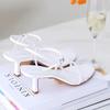 Sandalen Damen neue Sommer Stiletto Ein-Riemen-Schnalle High Heels Sandalen Sexy