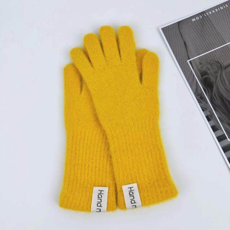 

Вязаные перчатки, тепло- и холодостойкие, для осени и зимы, универсальные, для езды, ветрозащитные жёлтый