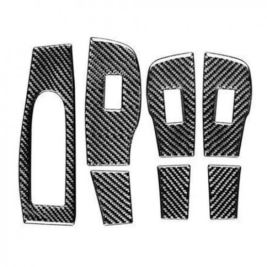 Fit For Mazda 3 Axela Carbon Fiber Window Lift Swtich Panel Sticker LHD