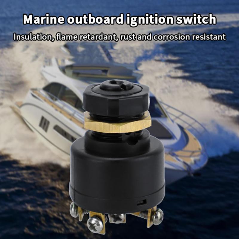 12V 3-vägs tändningsstartbrytare med 2 nycklar för Mariner & Mercury utombordsmotorer med elektrisk choke tryck för choke