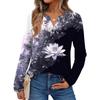 Women's Printed Long Sleeve Shirts Elegant Casual Tops Trendy Shirts Tops