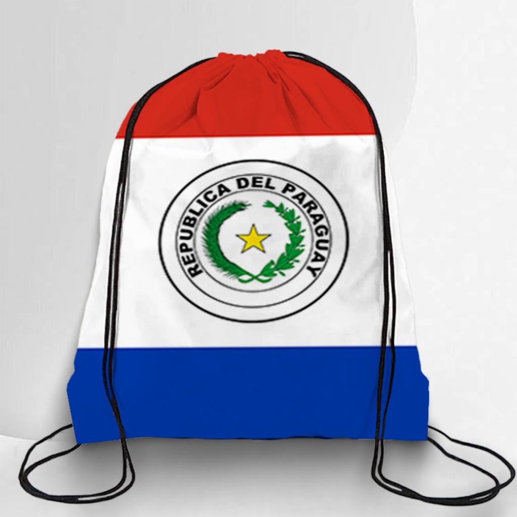 Drawstring Backpack Storage Bag Portable Fan Shoulder Bag with National Flag Print Lightweight Design for Daily Use Travel Sports