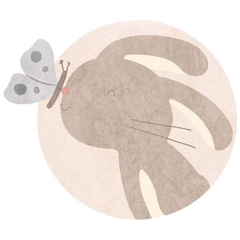 Cartoon Style Bedroom Decor Round Carpet Thick Plush Carpets for Living Room Anti-slip Bedside Floor Mat Fluffy Soft Lounge Rug