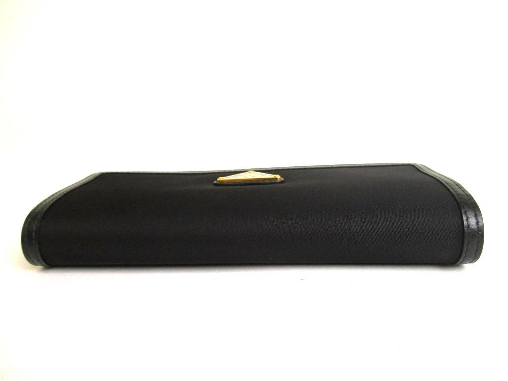Authentic PRADA Black Nylon and Leather Bifold Long Wallet Purse #9801 Refurbished