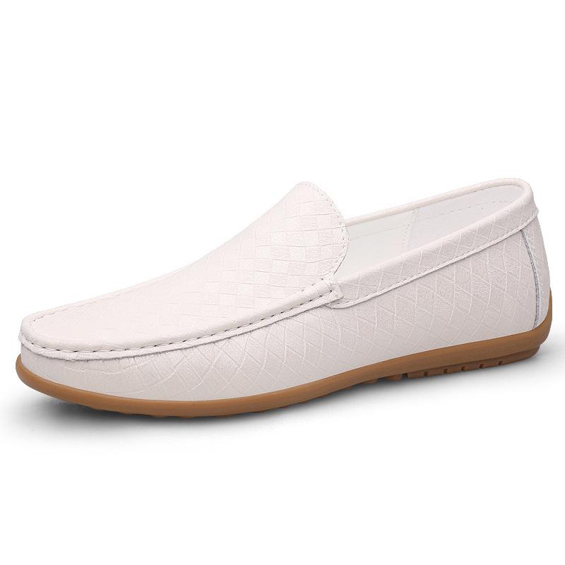 Men s Suede Cowhide Slip-On Moccasins: Soft Sole, Genuine Leather, Large Sizes, Casual Shoes for Spring & Autumn 39 белый
