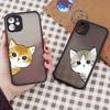 Cute Cartoon Cat Phone Case For iPhone 17 16 15 11 12 14 13 Pro Max Mini X XS XR 7 8 Plus 16E Shockproof Hard Matte Cover Fundas