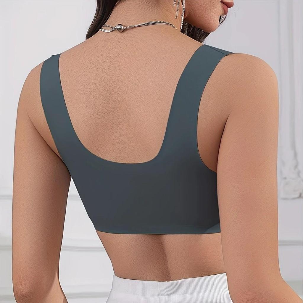 Plus Size Front Clasp Bra with Wide Straps for Women - Comfortable and Supportive Design