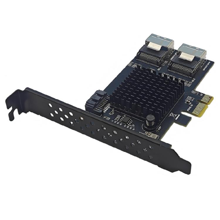 SFF8087 To PCIE Adapter PCIE X1 To SFF-8087 Expansion Card Support 9 Port 6Gbps SATA3.0 Controller Accessories