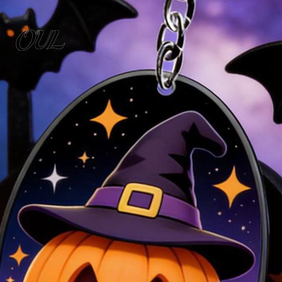 Halloween Acrylic Keychains Ghost Pumpkin Keychain, Cartoon Car Key Bag Pendants Ring Pendant, Decorative Charm Accessory for Handbags Backpacks Theme