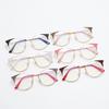 95588 Round Frame Fashionable Anti-Blue Light Unisex Glasses Frame, European And American Metal Spring Foot Flat Glasses