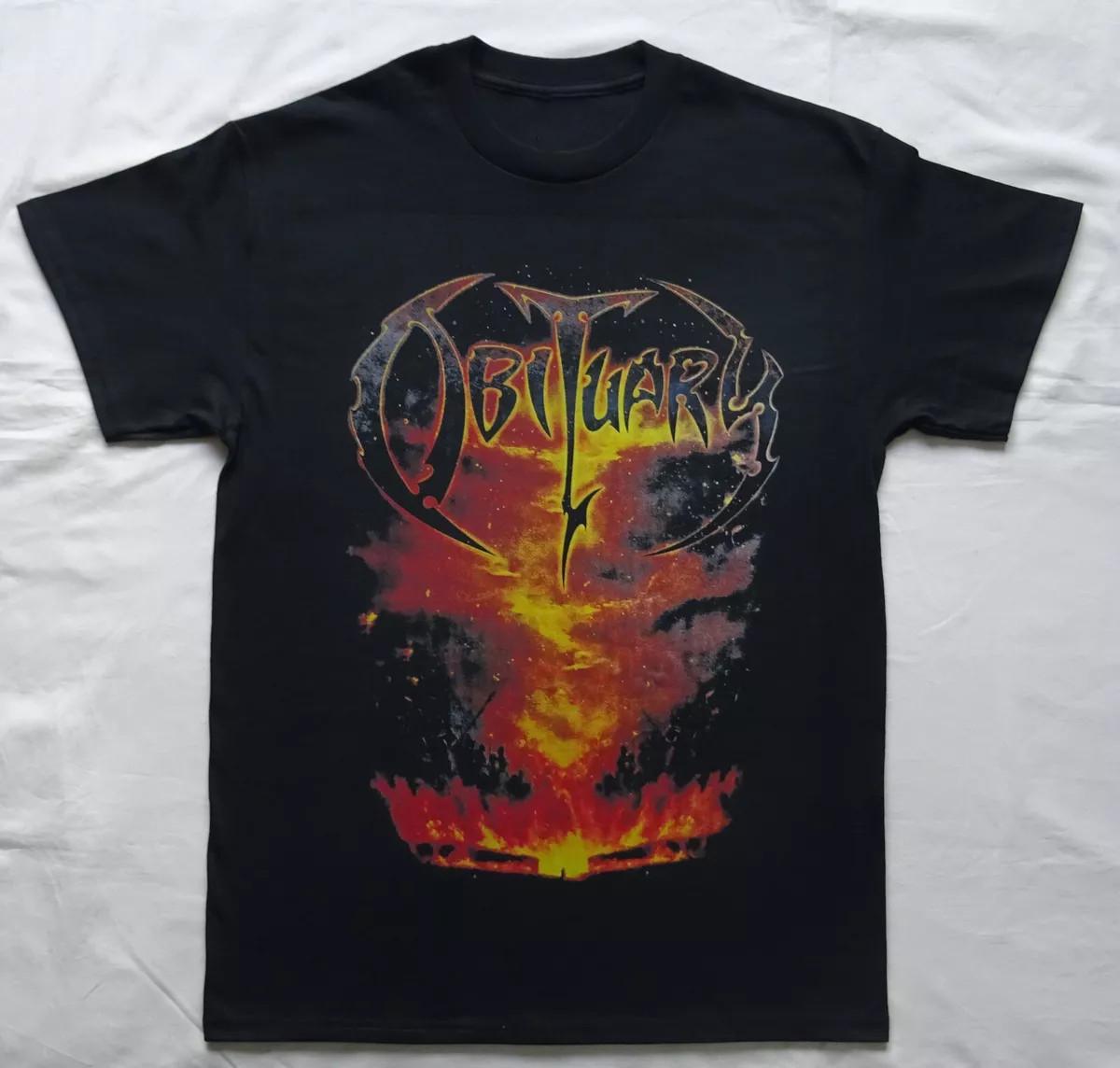 Vintage Obituary Metal Band Tour Black Size S-4XL Shirt Adults L