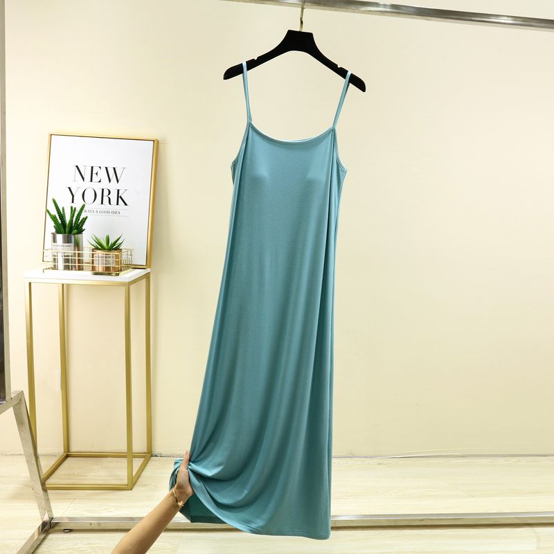 

Охлаждающее ощущение с нагрудными вкладышами Модальное платье-комбинация Ночная сорочка Женское Летнее Свободное Большого размера Платье-майка Без рукавов Домашнее платье Long: pea green M (recommended 40.00 kg-57.50 kg