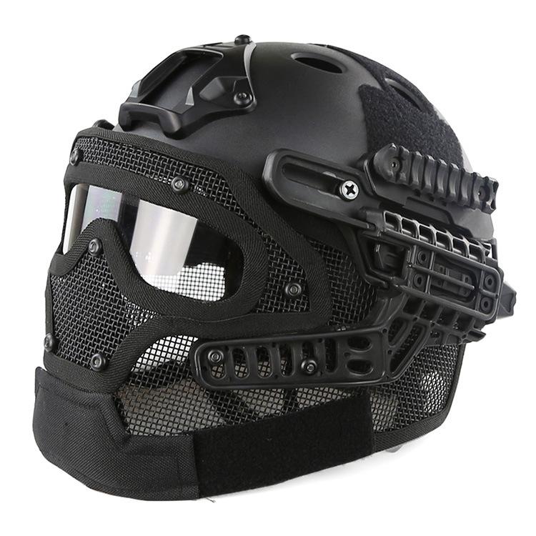 FAST PJ Helmet Mask Integrated Tactical Helmet Head-wrapped Protective Outdoor Cycling Helmet