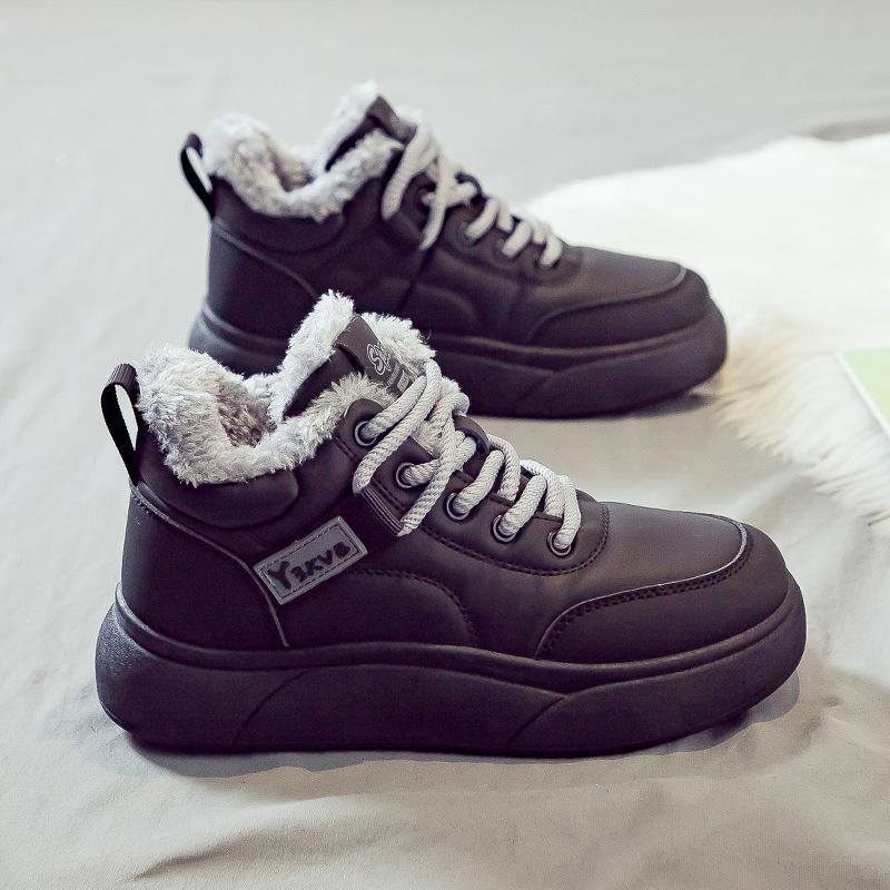 Winter Velvet Thickened Warm Snow Boots Women's Versatile New Thick-soled Cotton Boots Large Cotton Women's Shoes Winter Cotton Shoes