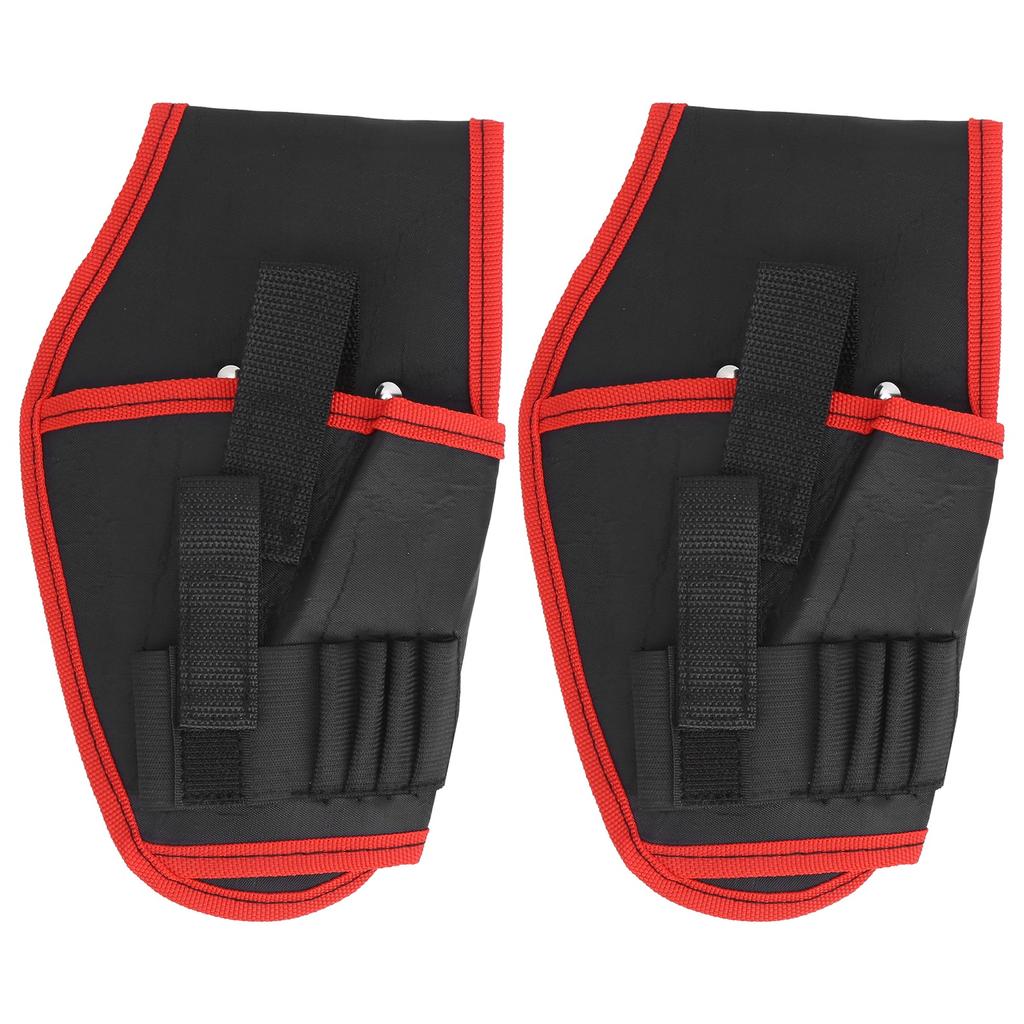 2Pcs Electric Drill Belt Pouch Portable Cordless Electrician Tool Multifunctional BagRed Edge