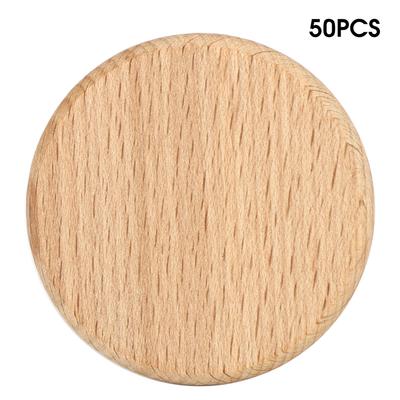 50 Stück Runde Holzrohlinge Buche Holzchip Ohne Loch DIY Handgefertigte Dekorationszubehör(6cm )