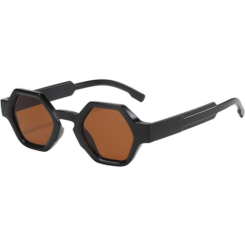 Chic Small Frame Men's Retro Polygon Sunglasses – European & American Sun-Protection Shades
