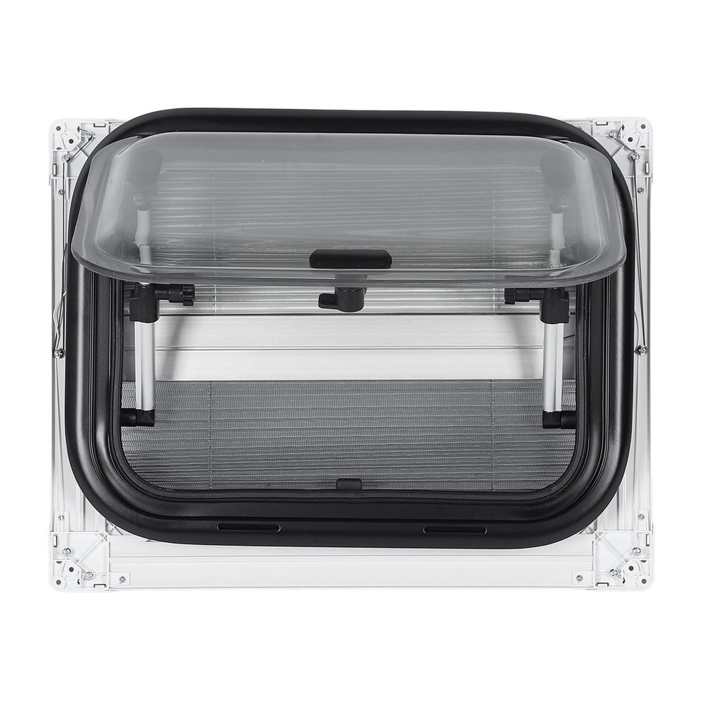 RV Exit Window 16 X 12in Acrylic Glass Aluminum Alloy Frame 75 Deg Open Angle Push Out Window for Trailer Caravan
