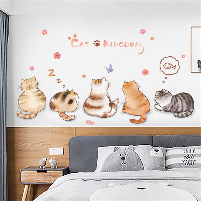 Cute Cat Stickers Set for DIY Decoration of Home, Living Room, Children's Bedroom