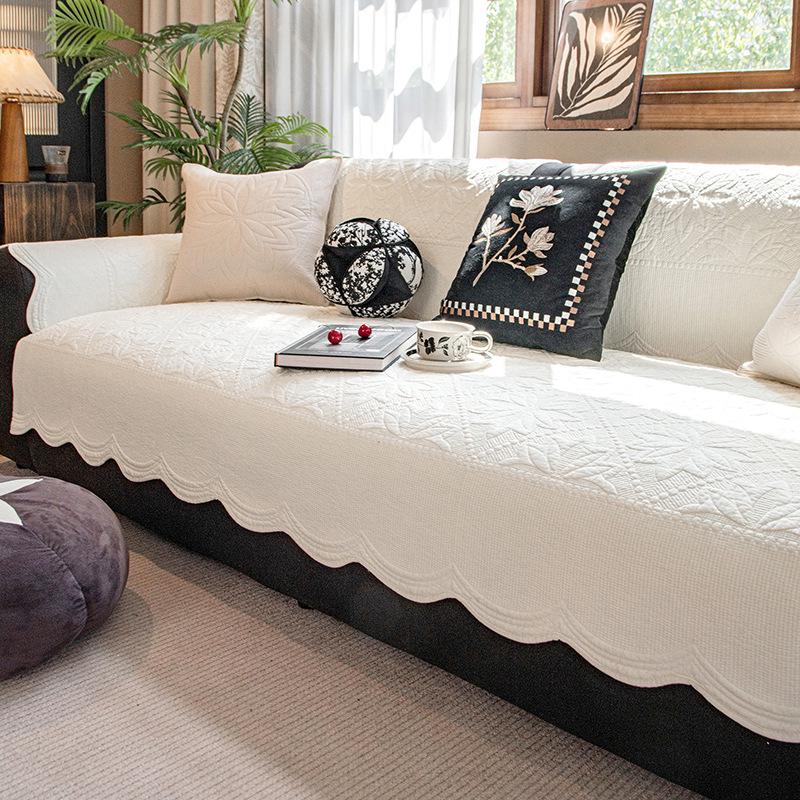 

Vintage French Cream Cotton Sofa Cover - Non-Slip, All-Season Protector 45*45 cm Pillowcase