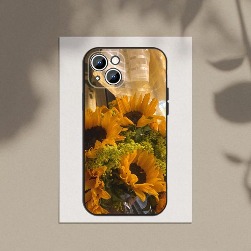Θήκη τηλεφώνου Sunflower για iPhone Samsung Galaxy Redmi Xiaomi Oppo OnePlus Note SA 7 8 9 10 11 12 13 14 20 21 22 23 53 54 Pro Max Plus Ultra TPU Soft