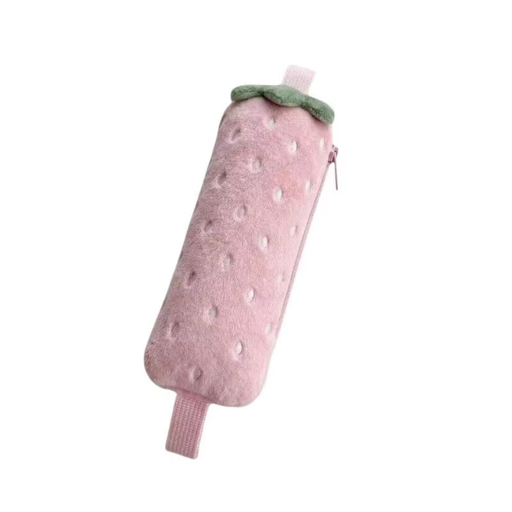 Large Capacity Plush Strawberry Pencil Case Zipper Stationery Pouch  Back To School