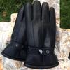 Leather gloves, sheepskin and fur integrated, men's and women's outdoor riding, warm and thickened, winter cycling, driving, motorcycle waterproof