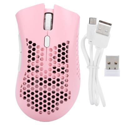 Mouse Gamer RGB Sem Fio Recarregável Oco Portátil Mouse de Escritório Acessório de Computador