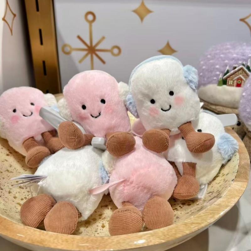 Kawaii Marshmallow Plush Earmuffs Pink White Doll Winter New Arrivals Toy Pillow Ornament Soft Gift For Kids Friend