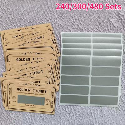 240/300/480Pack DIY Scratch-Off Cards for Weddings Parties Decor Ized Scratch-Off Vouchers for Coupons Discounts Lottery Tickets