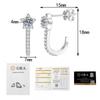 Sterling Star Stud Earrings With Moissanite CZ Pave Delicate U-Shaped Five-Point Women Office Chic Daily